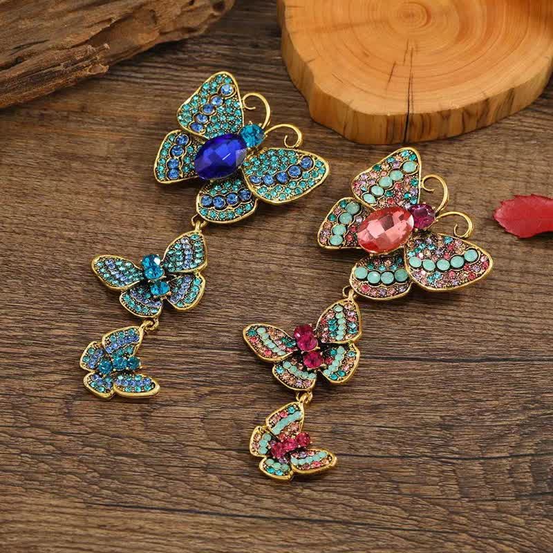 Women's Playful Triple Butterflies Brooch