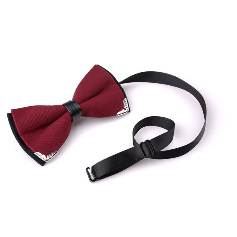 Men's Classy Metal Trim Gold Bow Tie