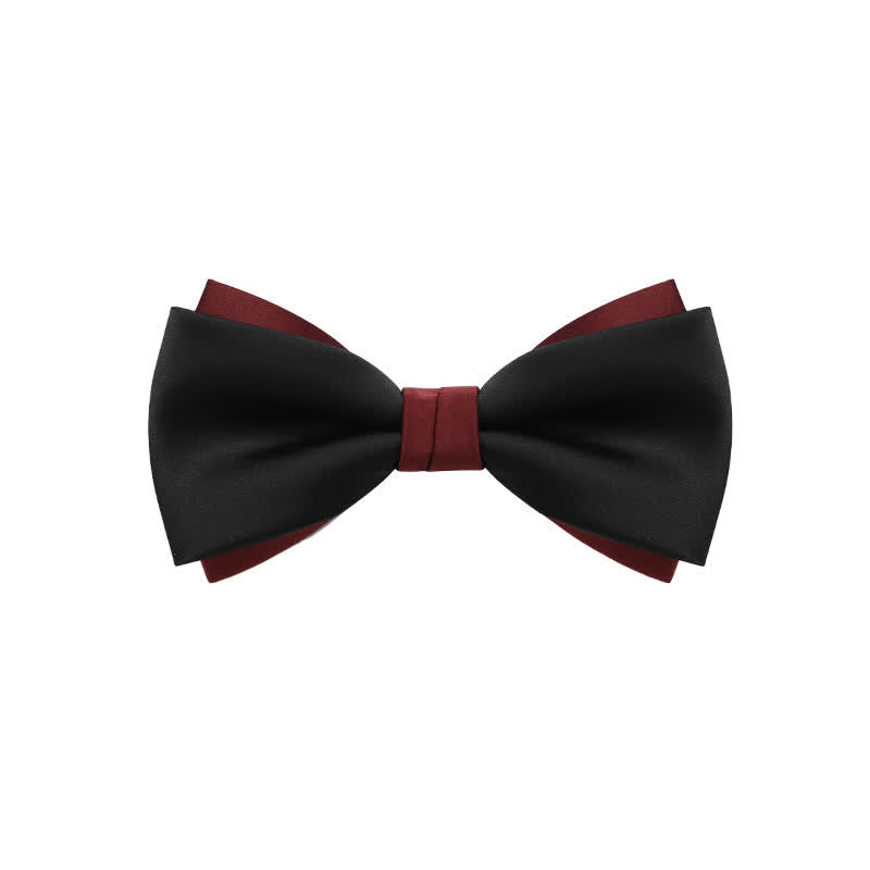 Men's Double-Layers Color Clash Bow Tie