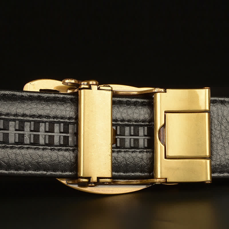 Men's Crocodile Buckle Alligator Pattern Leather Belt