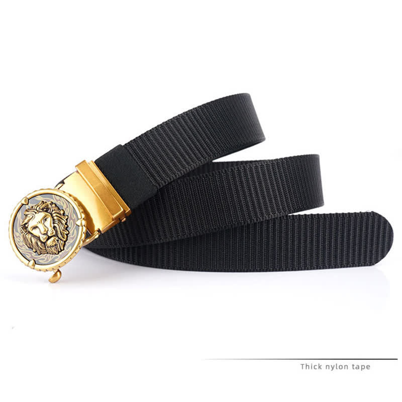 Men's Practical Lion Head Pattern Nylon Belt - image 6