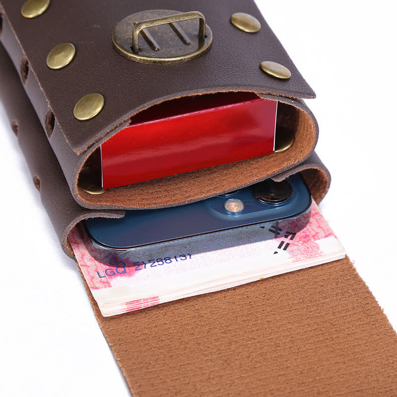 Vertical Double Layers Phone Case Belt Bag