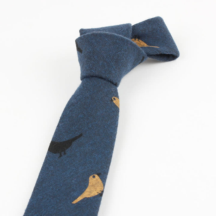 Men's Love Is A Bird Printed Cotton Necktie