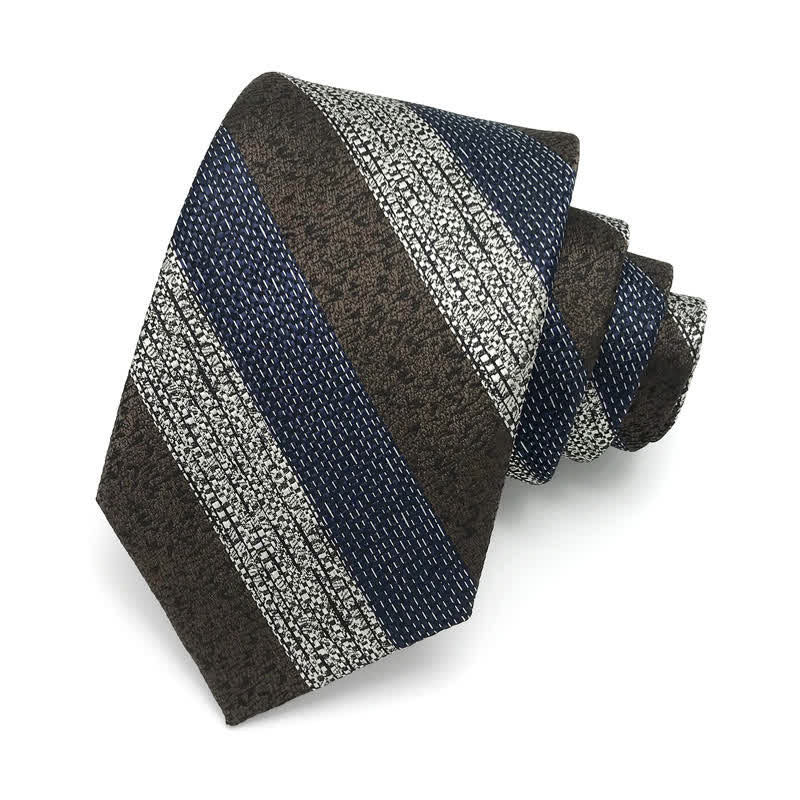 Men's Wide Block Multi Striped Necktie