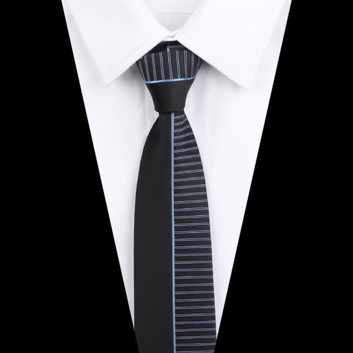 Men's Modern Patchwork Vertical Striped Necktie