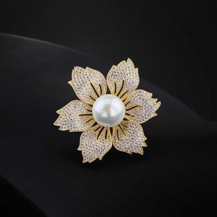 Women's Bright Pearl Luxury Bauhinia Brooch