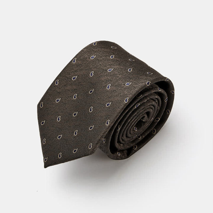Men's Luxury Micro Paisley Necktie - Brown - image 6