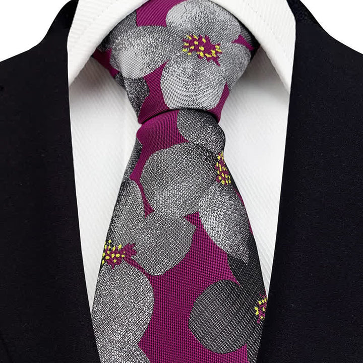 Men's Elegant Large Blossom Floral Necktie