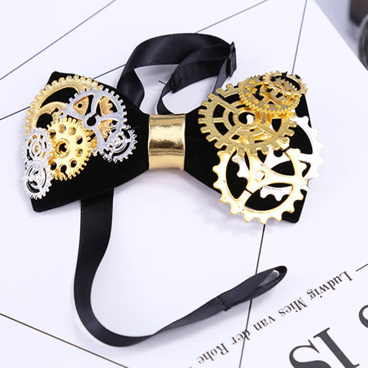 Men's Gothic Retro Steampunk Gears Bow Tie