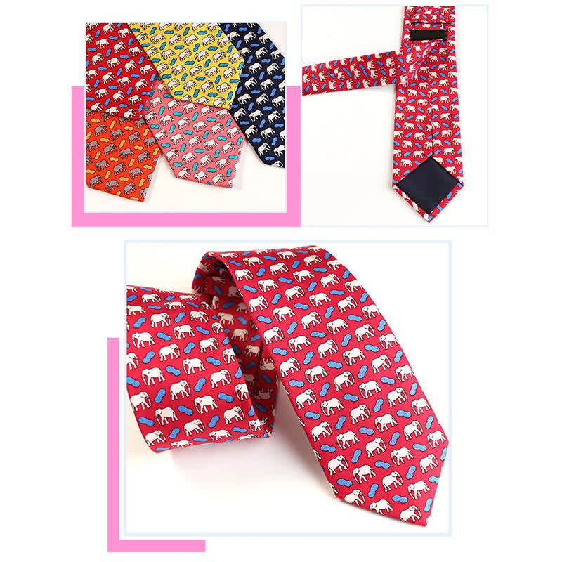 Men's Dancing Animal Motifs Pure Silk Necktie - image 12