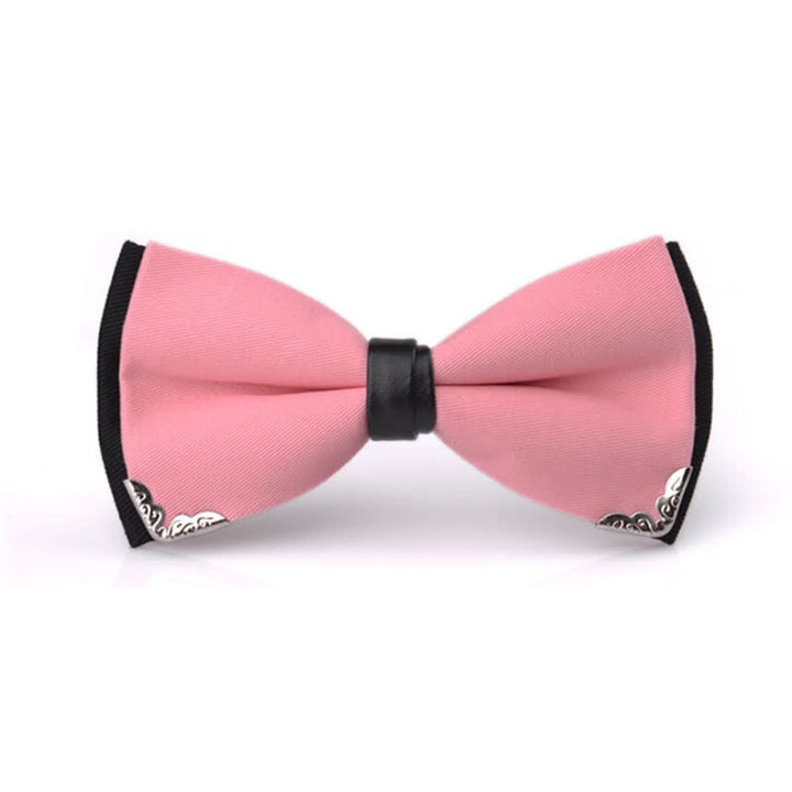 Men's Classy Metal Trim Gold Bow Tie