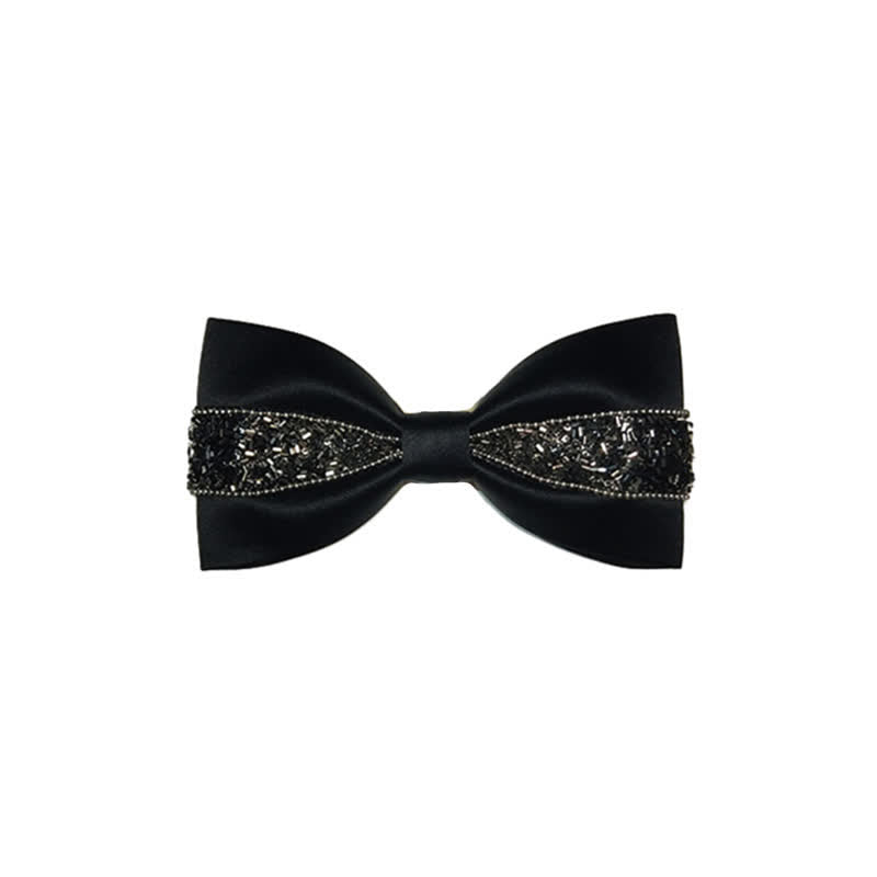 Men's Luxury Fancy Metal Bow Tie - Black - image 5