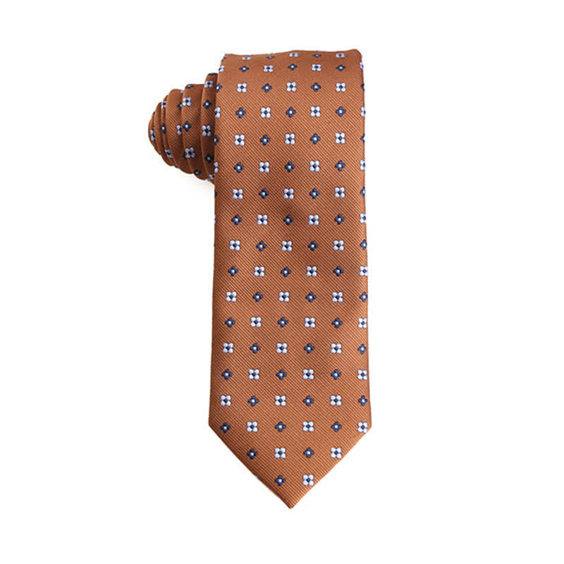 Men's Orange-Red Series Micro Motifs Necktie