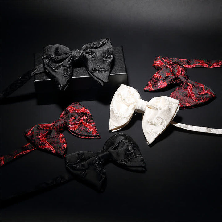 Men's Flame Floral Oversized Pointed Bow Tie