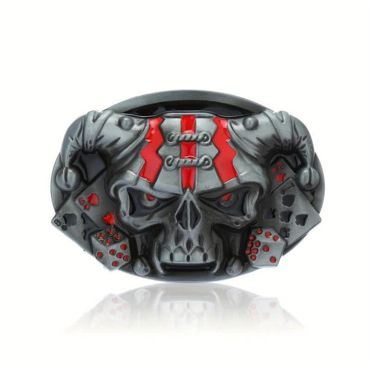 Men's DIY Skull Clown Joker Buckle Leather Belt