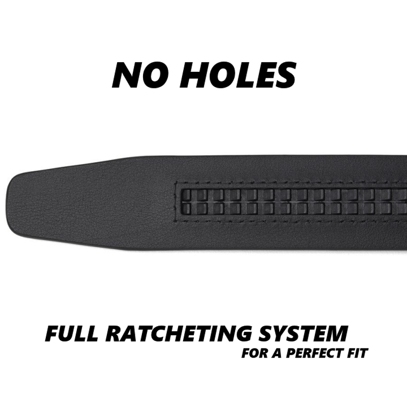 Men's Sophisticated Hollow Automatic Buckle Leather Belt - image 9