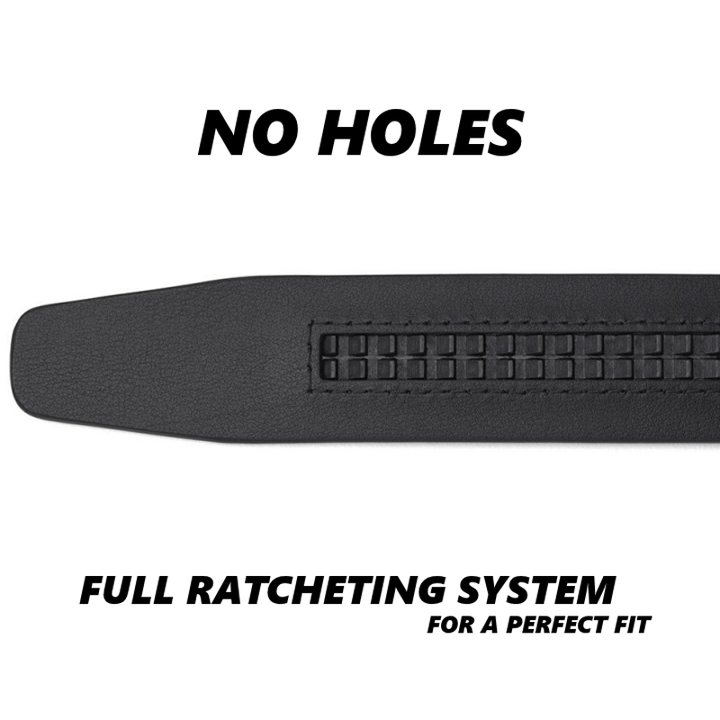 Men's Sophisticated Hollow Automatic Buckle Leather Belt - image 9