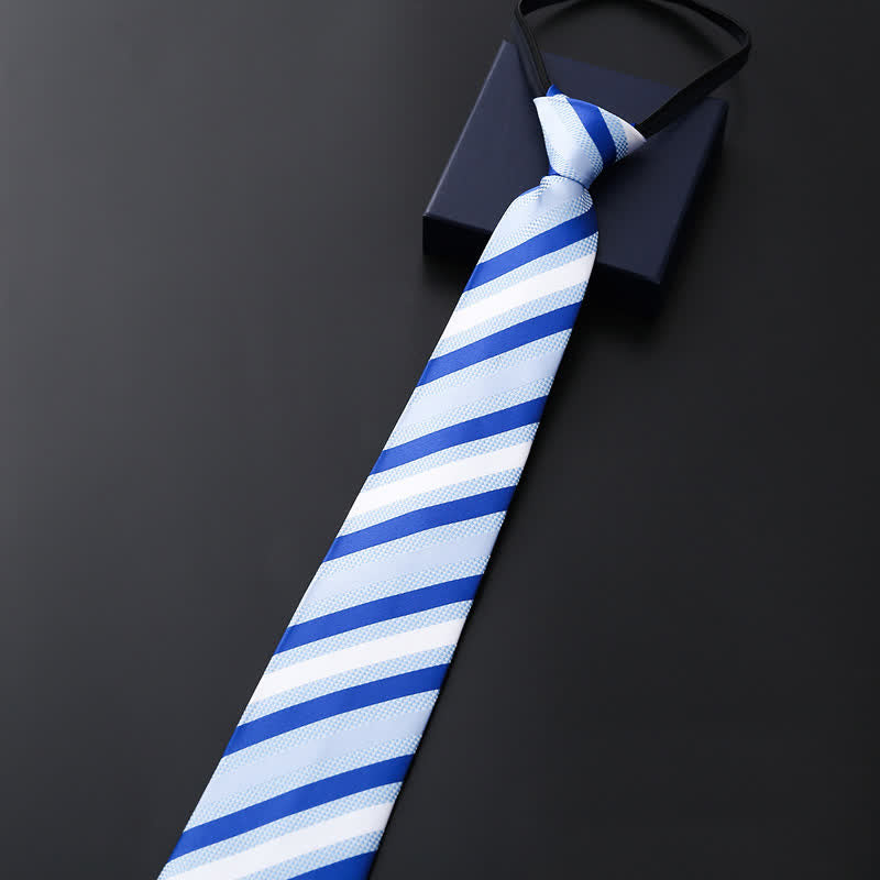 Men's Blue Series Zipper Tie Business Necktie