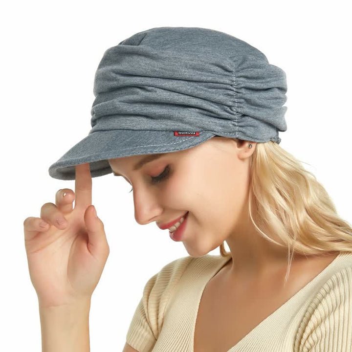 Women's Soft-Brimmed Hat Pleated Baseball Cap