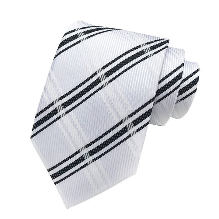 Men's Classic Scottish Plaid Necktie - White - image 12
