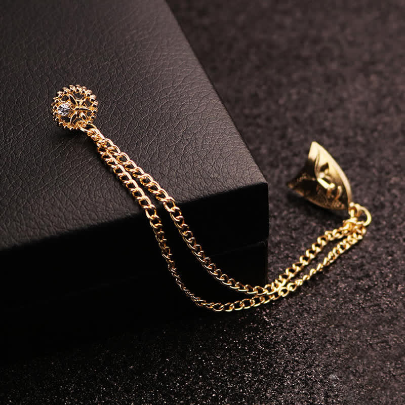 Men's Mysterious Mask Tassel Brooch