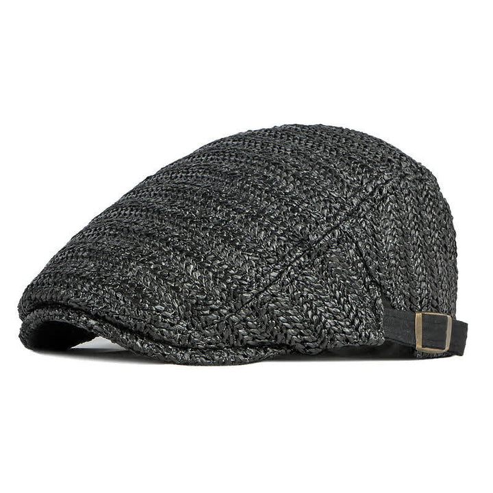 Summer Sunshade Weave Beret Cap - Black - Adjustable (about 21 5/8"-23 5/8") - image 10