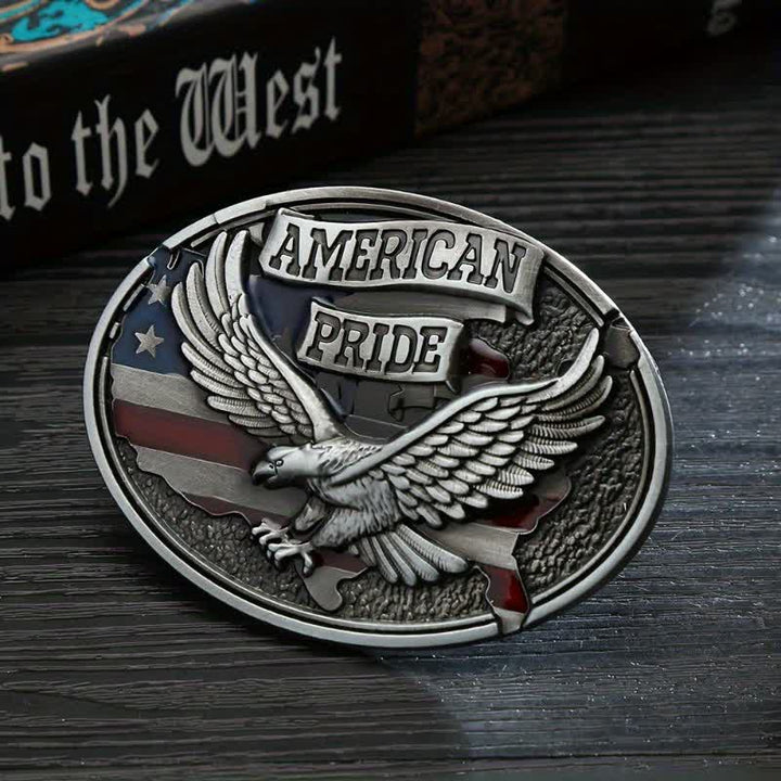 Men's DIY American Pride Eagle Buckle Leather Belt