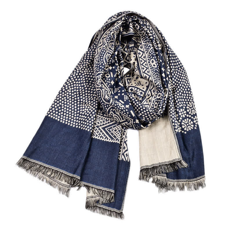 Men's Cotton Linen Lightweight Ethnic Scarf