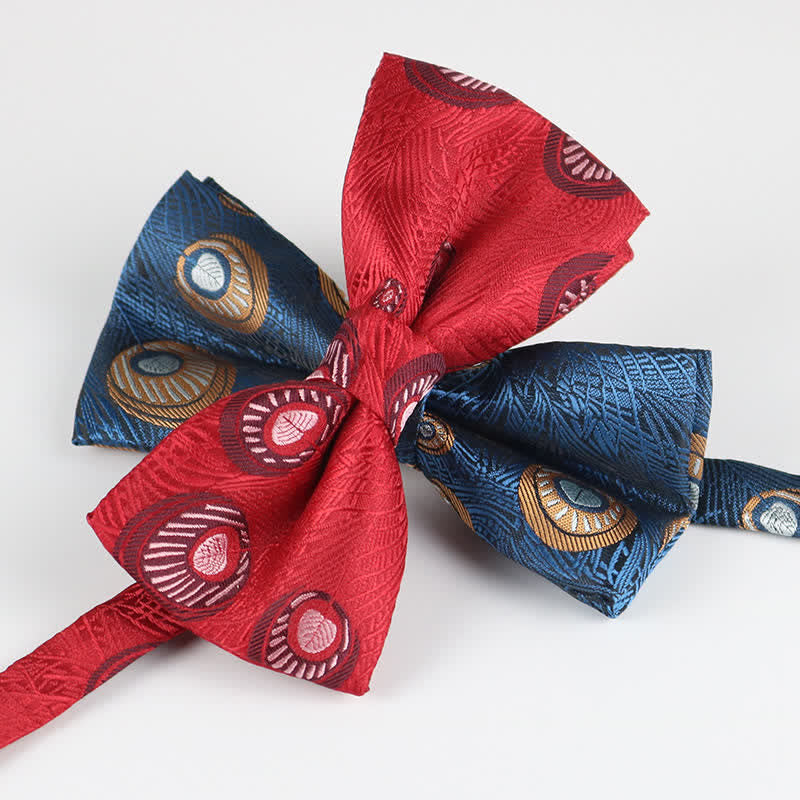 Men's Peacock Feather Pattern Bow Tie