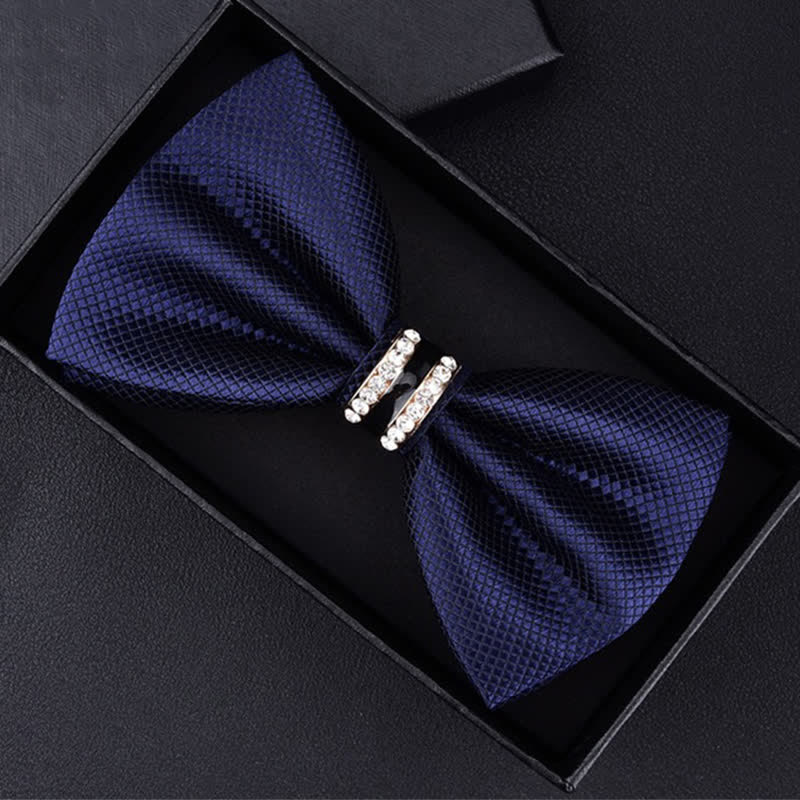 Men's Floral Paisley Striped Rhinestone Bow Tie