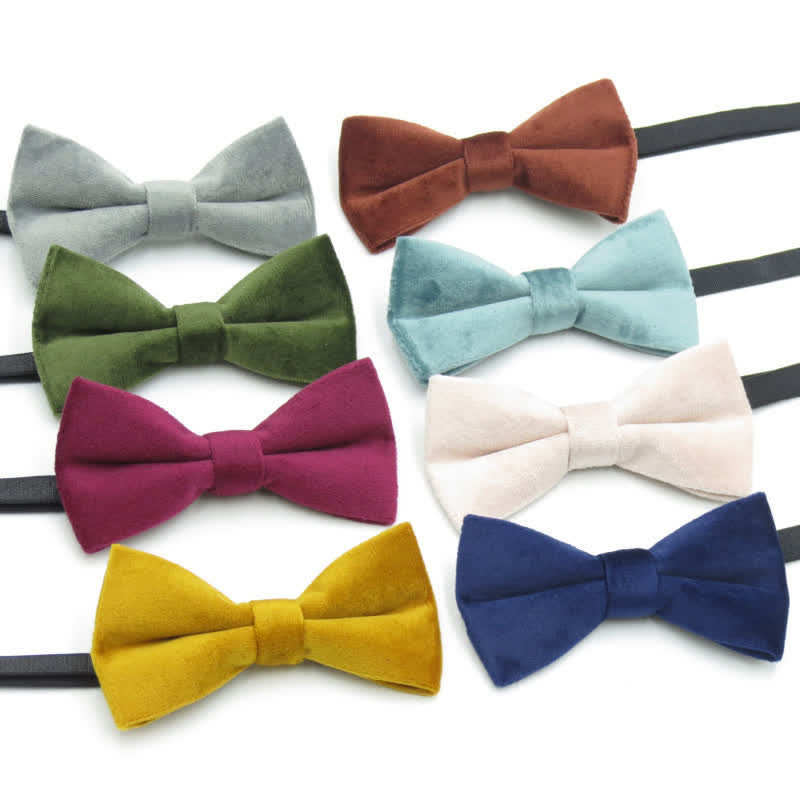 Men's Solid Color Formal Velvet Bow Tie