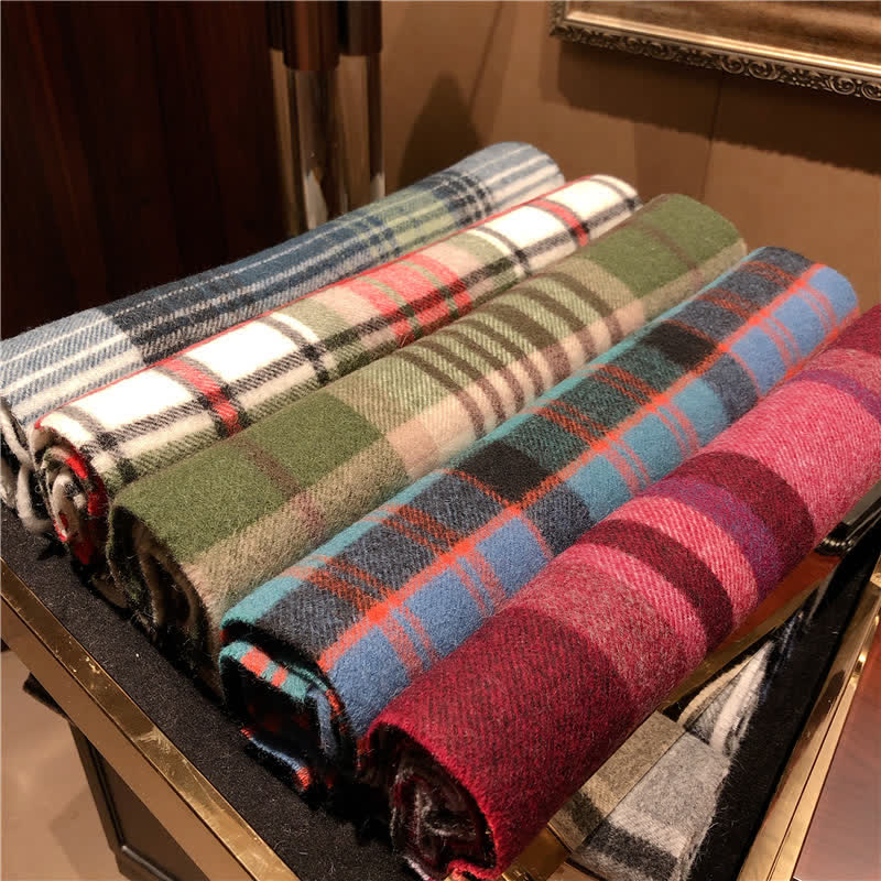Unisex Lamb Edinburgh Big Warm Plaid Scarf - image 7