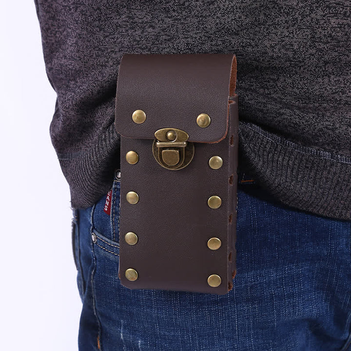 Vertical Double Layers Phone Case Belt Bag