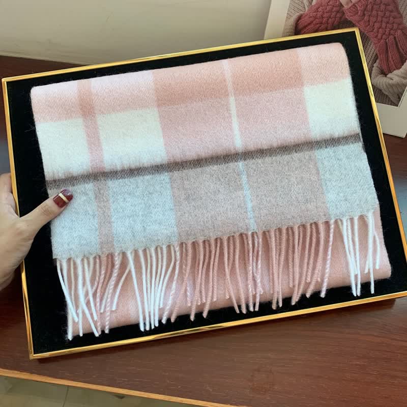 Unisex Lamb Edinburgh Big Warm Plaid Scarf - #24 - image 42