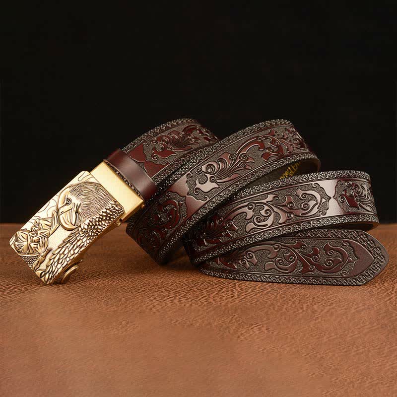 Men's Landscape Animal Eagle Leather Belt