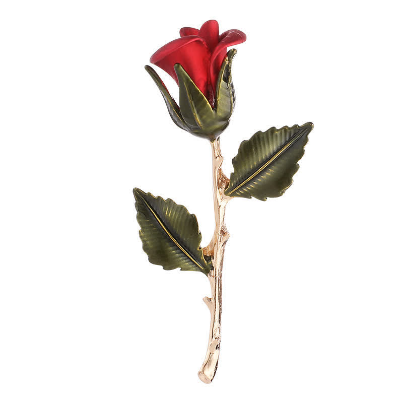 Men's Romantic Gold Rose Brooch