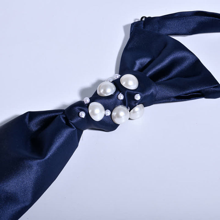 Men's Vintage Look Pearls Wedding Necktie - image 9