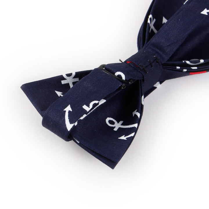 Men's Repeating Ship Anchor Motifs Bow Tie