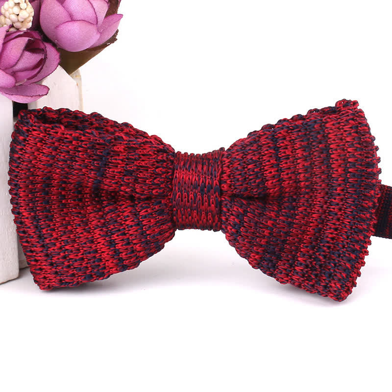 Men's Rustic Leisure Tie-dye Knitted Bow Tie