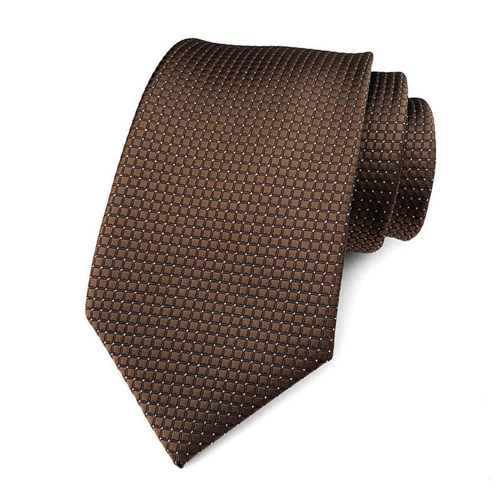 Men's Solid Color Subtle Checked Office Necktie