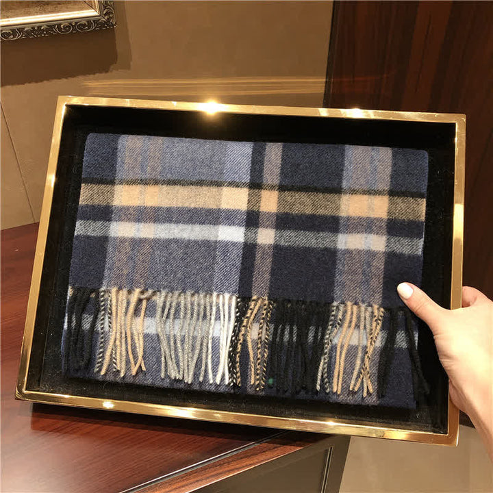 Unisex Cashmere Edinburgh Big Warm Plaid Scarf