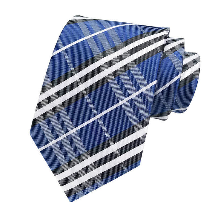 Men's Dashing Scottish Plaid Necktie - Blue - image 10