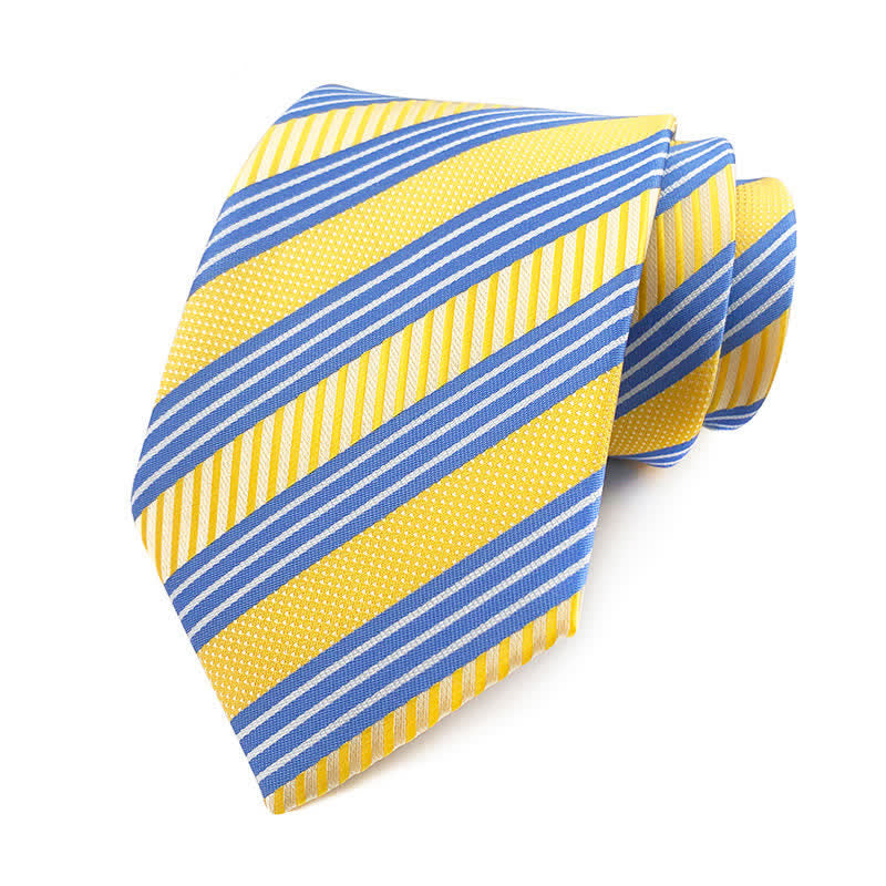 Men's Bright Colors Contrasting Striped Necktie