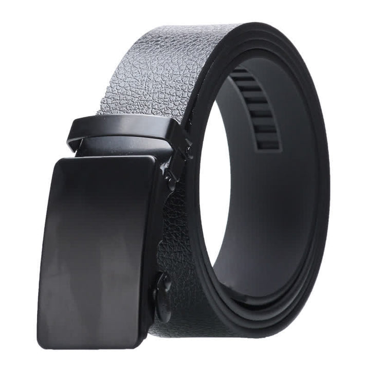 Men's Business Automatic Buckle Black Leather Belt - Style #12 - Black - 42 - image 22