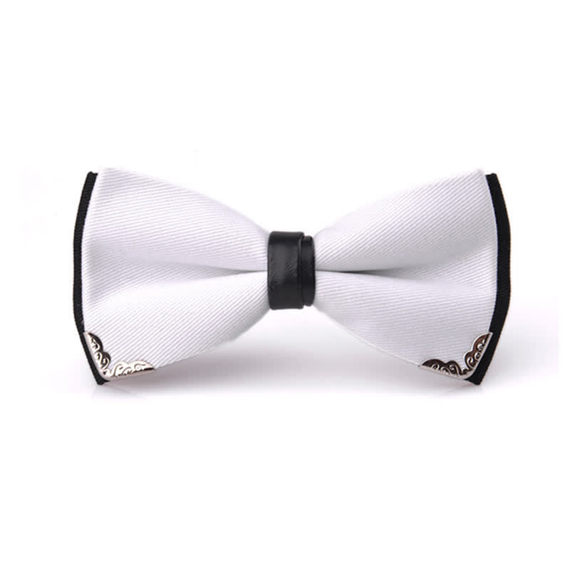 Men's Classy Metal Trim Gold Bow Tie