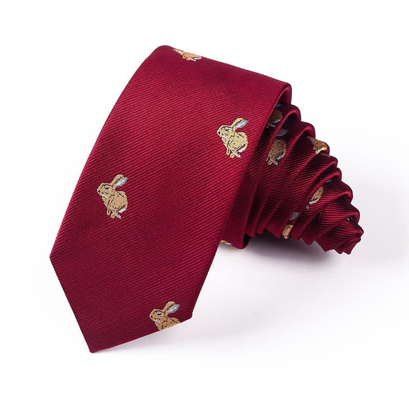 Men's Animal Rabbits Pheasant Birds Necktie