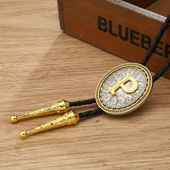 Western Cowboy Shirt Accessory Alphabet A To Z Bolo Tie