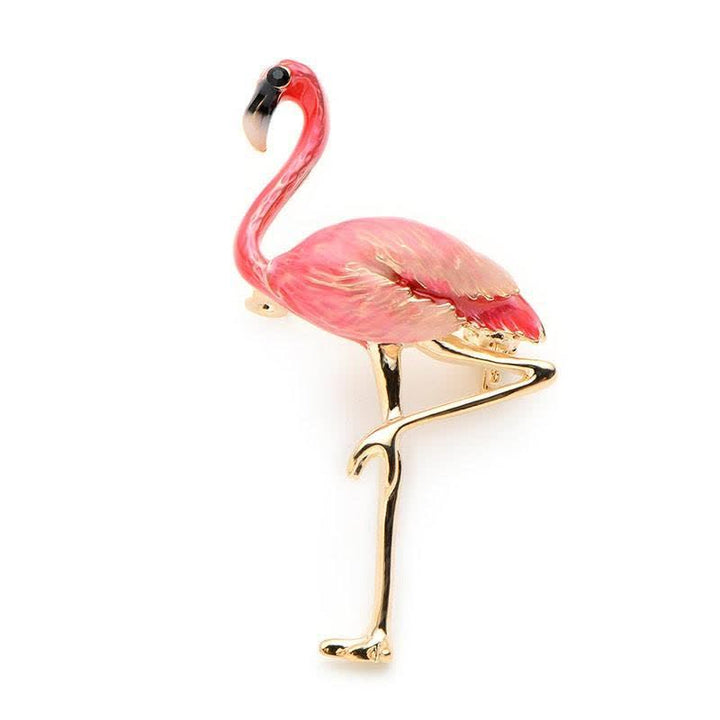 Women's Exotic Enamel Flamingo Brooch