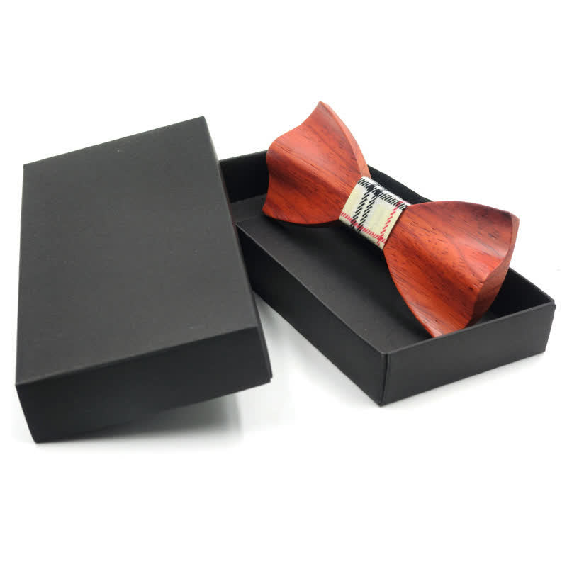 Men's Classy 3D Curved Wooden Bow Tie