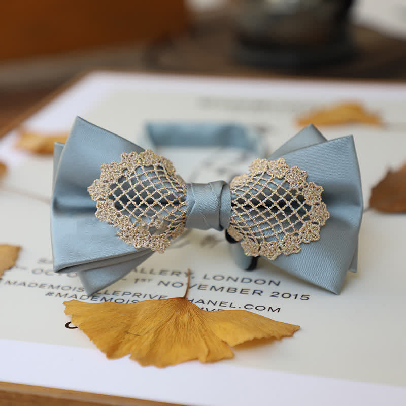 Men's Elegant Flower Lace Bow Tie